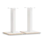 Axis 500 pair in satin white with natural ash plywood plinths