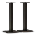 Axis 700 pair in satin black with black ash plywood plinths