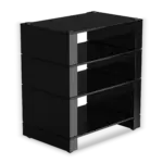 The Blok Stax 2G 4-Shelf Collection in Black Glass / High Gloss Black