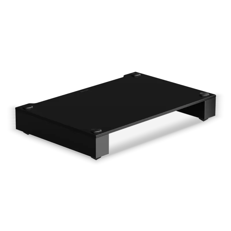 Blok Stax 2G Base Black Glass three-quarter The Blok Stax 2G Base in Black Glass / High Gloss Black