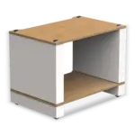 The Blok Stax 2G LP Collection in natural ash plywood with satin white supports