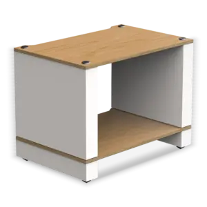 The Blok Stax 2G LP Collection in natural ash plywood with satin white supports