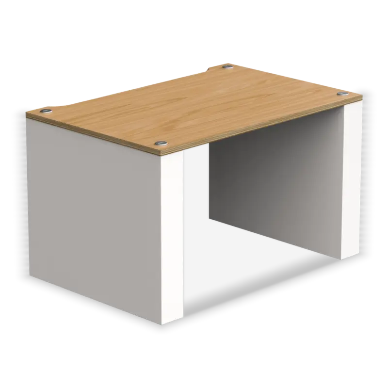 Stax 2G LP Shelf in natural ash plywood with satin white supports