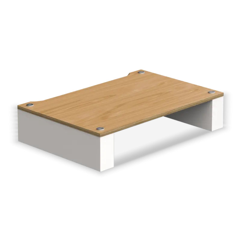 Stax 2G Shelf 120 in natural ash plywood with satin white supports