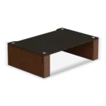 Stax 2G Shelf 170 in black ash plywood with natural walnut supports
