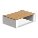 The Blok Stax 2G Shelf 170 in natural ash plywood with satin white supports