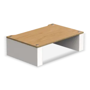 The Blok Stax 2G Shelf 170 in natural ash plywood with satin white supports