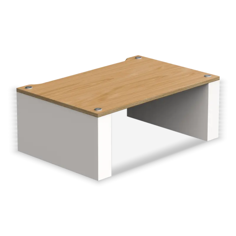 Stax 2G Shelf 220 in natural ash plywood with satin white supports