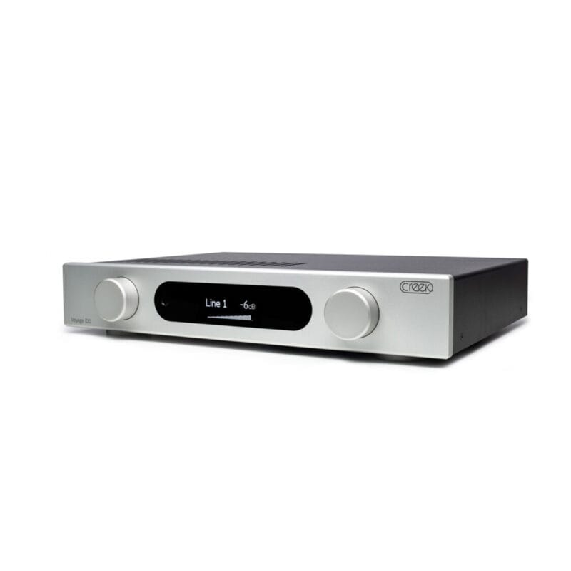 Untitled-1 Creek Voyage i20 integrated amplifier front panel in silver