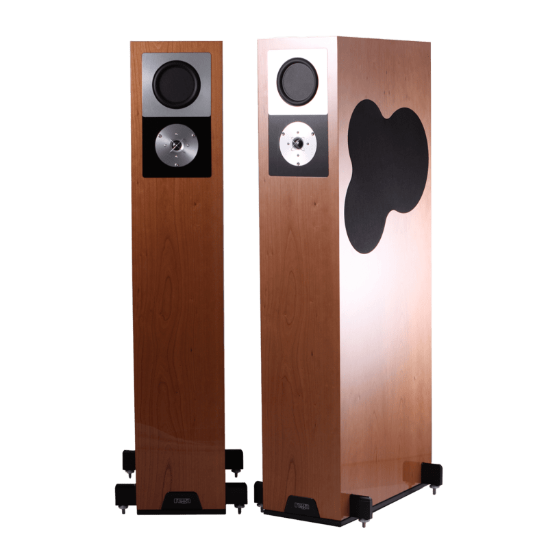Rega RS10 Reference Loudspeaker System Front High Gloss Cherry Piano Cherry Real Wood Veneer