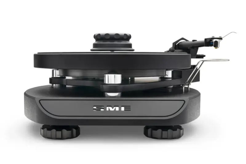 SME Model 12 turntable in black seen from the front